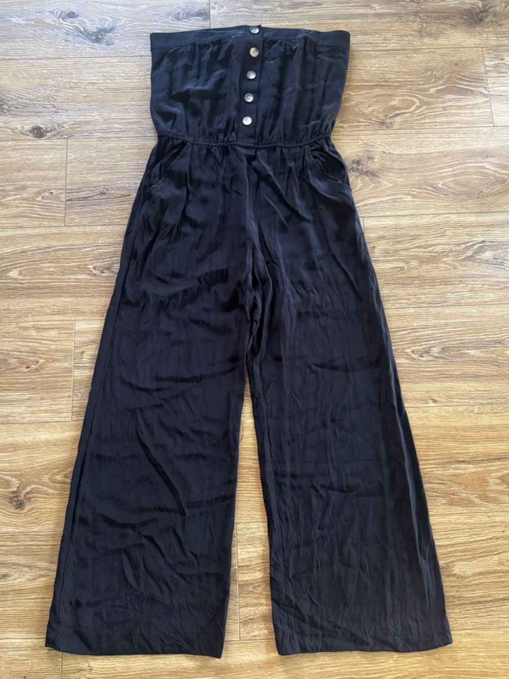 ▪️Barneys New York Black Strapless Wide-Leg Jumpsuit ▪️